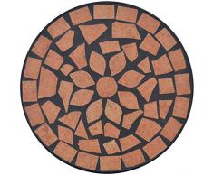 Anself Mosaik Beistelltisch Blumenständer Teetisch Ø 30 x H 60 cm