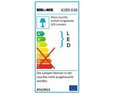 Briloner Leuchten LED Pendelleuchte, Hängelampe, Hängeleuchte, Wohnzimmerlampe, Pendel, Esszimmerlampe, Esstischlampe, Pendellampe, Esstischleuchte, Wohnzimmerleuchte, teilmattiertes Glas inkl. Kristalloptik