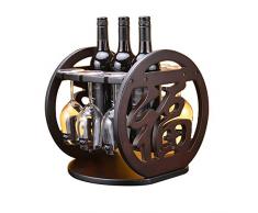Weinregal Hölzernes Hauptausstellungsstand, Küchenweinregal, kann 3 Weingläser + 3 Weinflaschen (29 * 30 * 36 cm) aufbewahren