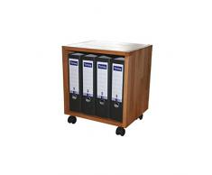 Rollbarer Regalwürfel aus Buche Massivholz, Beistelltisch, Ablagetisch, Tisch für Drucker