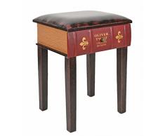 ts-ideen Hocker Stuhl im Buch Look Schublade Antik Vintage für Sekretär Kommode Klavier