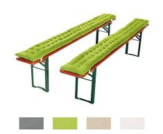 REDBEST Bierbank-Auflage, Sitzauflage Bierzeltgarnitur gepolstert 2er- Pack apfelgrün Größe 25x220 cm - strapazierstark und langlebig, bequemer Sitzkomfort, mit elastischen Bändern