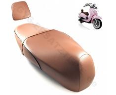 SITZBANK + LEHNE in BRAUN z.B.passend für BENZHOU YIYING YY50QT-21 YY125T-19 - FIRENZE 50 - ZNEN RETRO CRUISER ZN50QT-E - FOSTI 50 FT50QT-E und baugleiche / JINAN QINGQI KYMCO LEIKE JMSTAR MKS BAOTIAN HYOSUNG PEUGEOT FLEX TECH