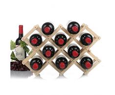 Weinregal Hölzernes Weinregal, das für Tischbar oder Moderne trockene Gegenweine freistehend ist Für Barküche (Color : Wood, Size : 10 Bottles)