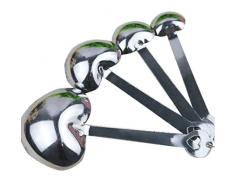 Flushzing 4 Stück/Set Edelstahl-Herz-Löffel gravierte Sätze Messlöffel Home Küchen Teetisch Kaffee Measure Geschirr Werkzeuge