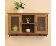 BGCG Deckenschrank, Hängeschrank, Schrank, Balkon Schlafzimmer Esszimmerschrank, American Vintage Massivholz Küche Schrank Hängeschränke