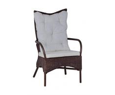 MiaMöbel Armlehnstuhl 63x100x58 cm Modern 100% Baumwolle Rattan Braun