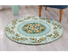 carpet Waschbar Vakuum Dauerhafte Teppich Runde Teppich Natürliche Mosaik Teppich Sofa Couchtisch Schlafzimmer Bett Teppich Zelt Drehstuhl Hocker Kissen Home Daily Mat,80 * 80 cm