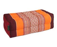 ANADEO YogaProducts Standard Yoga- und Meditationskissen Zafu - Bio Material 100% Kapok gefüllt - Hohe Dichte - Feste Polsterung für optimalen Komfort und Stabilität, Burgunder-Orange, x1