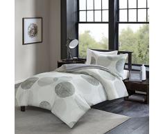 SCM Bettwäsche Set Mikrofaser Kreise Knowles, 135 x 200 + 80 x 80 cm, grau