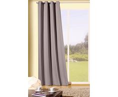 heimtexland ® XXL Ösenschal Verdunkelung HxB 245x275 cm Thermovorhang Verdunkelungsgardine Extra Breit Schlamm Braun Typ139