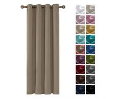 Deconovo Blickdichte Gardinen Ösenvorhang Blickdicht Vorhang Verdunkelung 240x140 cm Taupe