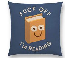 QTYVI Lustiger Karikatur-glücklicher Tagesbrot-Bumerang-Regenbogen-niedliches Nahrungsmittelwerkzeug-Buch-bunter Kissen-Abdeckungs-Sofa-Wurfs-Kissenbezug 45 * 45cm （4 Stück）