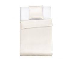 LilySilk Seide Bettwäsche-Set 2 teilig Bettbezug 135x200cm Kissenbezug 80x80cm Seide Unifarben 19 Momme-Elfenbein Verpackung MEHRWEG