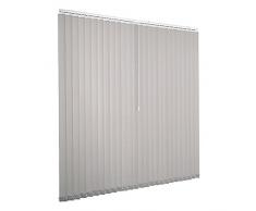 Lamellenvorhang raumverdunkelnd 100% Komplettset Vertikaljalousie 89mm inklusive Montagematerial (Grau, 200 x 250 cm)