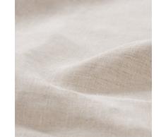 URBANARA Bettwäsche “Cercosa“ – 100% Reiner Leinen, Natur/Weiß, Wendedesign – 1 Bettbezug 200x200 cm + 2 Kissenbezüge 80x40 cm, 3-teiliges Set Leinen-Bettwäsche, Übergröße