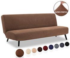 TIANSHU Sofabezug ohne armlehnen 3 sitzer,Spandex Couchbezug ohne armlehne Elastischer Antirutsch Stretchhusse Weich Stoff(Ohne armlehnen,Kaffee)