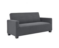 [neu.haus] 2-Sitzer Sofabezug für Breite 120-190cm Dunkelgrau Schonbezug Sesselüberzug Sofahusse