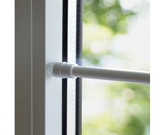 Klemmfix Klemmstange für Fenster Tür Gardine Länge 60-90 cm ausziehbar Scheibenstange ohne Kleben - weiß