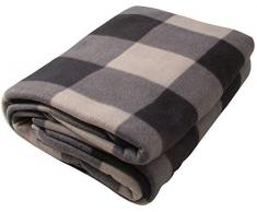 CB Home & Style Fleece Decke Wohndecke Sofasdecke Bedruckt 2 Größen (130 x 170 cm, Karo-Grau)