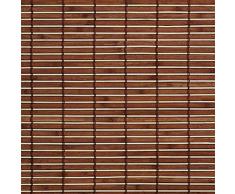 Easy-Shadow Holzrollo Holz-Rollo mit Seitenzug 100 x 170 cm / 100x170 cm in der Farbe braun - Bambus Holz Rollo für Fenster und Tür - Bedienseite rechts