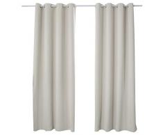 WOLTU VH5877cm-2, 2er Set Gardinen Vorhang Blickdicht mit Ösen, 250g/m2 Schwere Verdunklungsvorhänge Thermovorhang lichtdicht für Wohnzimmer Schlafzimmer Küche 135x245 cm, Crème