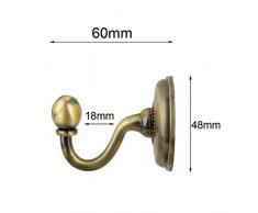 WINOMO 2stk Vintage Legierung Knauf Vorhang Holdbacks Zugband Haken Tür Wand Hut Kleiderbügel (Bronze)