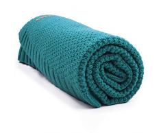 mimixiong Babydecke/Kuscheldecke/Strickdecke für Mädchen und Jungen, 100 cm x 80 cm(Blaugrün)