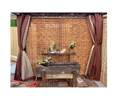 SHXF Bambusrollos für aussen, Bambus Fensterrollo, Raffrollo atmungsaktiv, wasserdicht, Schilfvorhang Rollo, für Gärten, Terrassen, Innentüren, Breite: 90/110/120/135/145/150 cm