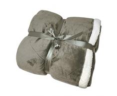 JEMIDI Lammfell Optik Kuscheldecke Sherpa 220 x 180cm ca. 1700g Wohndecke Sofadecke XL XXL Felldecke Decke Lammfelldecke (Taupe 220cm x 180cm)