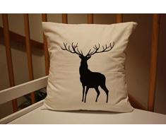 Kissenbezug Kissenhülle Kissen Zierkissen Dekokissen DekorationHIRSCH Landhaus Weihnachten Shabby
