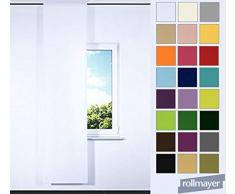 Rollmayer SCHIEBEVORHANG FLACHENVORHANG SCHIEBEPANEL SCHIEBEGARDINE Vorhang RAUMTEILER 60 x 200 cm Kollektion Vivid (Weiß 1, Klettband + Paneelwagen)