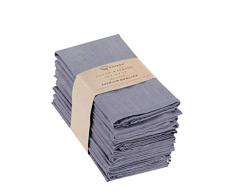 Ruvanti Baumwollservietten, 12 Stück, Stoffservietten, weich und angenehm, Deluxe-Hotelqualität, Leinen-Servietten – perfekte Tischservietten für Familienessen, Hochzeiten 18*18 anthrazit