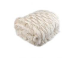 Nielsen Wohndecke Edit, 150x200 cm, Weiß (Weiss)/beige, Webpelz, Felldecke, warme Kuscheldecke, Decke, Couchdecke, Sofadecke, Schladecke