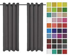 Rollmayer Vorhänge Schal mit Ösen Kollektion Vivid (Grafit 33, 135x150 cm - BxH) Blickdicht Uni einfarbig Gardinen Schal für Schlafzimmer Kinderzimmer Wohnzimmer