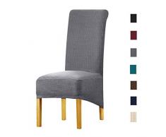 LANSHENG Stretch XL Stuhlhussen für Esszimmerstühle 2/4/6 Pcs Stuhl Schutzbezug, elastische Stuhl Protector Sitzbezüge für Esszimmer Hochzeitsbankett Party Dekoration (Dunkelgrau,4 pcs)