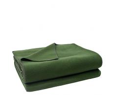 Soft-Fleece-Decke – Polarfleece-Decke mit Häkelstich – flauschige Kuscheldecke – 110x150 cm – 661 dark jade – von ’zoeppritz since 1828’