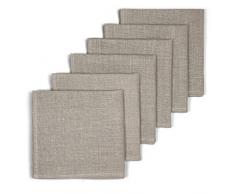 6-er Pack Leinen Stoffservietten - Servietten - Leinenservietten - 45x45 cm - Bauerleinen - Farbe Natur Braun
