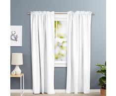 AmazonBasics wärmeisolierender Verdunkelungsvorhang, 1 Stück, 135 x 244 cm (BxL), Weiß