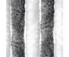 defacto Flauschvorhang Türvorhang 100x220cm Chenille Fliegenschutz Insektenschutz Camping Made in Italy GRAU/Weiss