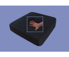 Gel + Visco Sitzkissen Sitzauflage mit Geleinlage + Visko schwarz 45 x 43 x 7 cm Memory Schaum stützendes Kissen für Rollstuhl Bürostuhl Chefsessel Auto LKW Bus viscoelastisches Dekubitus Sitzpolster für Reise