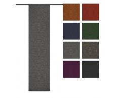 Rollmayer Blickdicht Leinenoptik Schiebevorhang/Flächenvorhang inkl. Beschwerungsstange im 60x200CM Melange (Aschgrau 20, Tunnel) Schiebepaneele Schiebegardine Vorhang Raumteiler