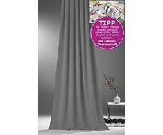 NOVUM fix Verdunkelungs-Vorhang * MASSANFERTIGUNG *Thermoeffekt* Kräuselband * Grau 145x275cm(BxH)