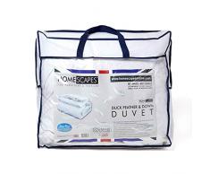 Homescapes warme Winter-Bettdecke, 260 cm x 220 cm, Federdecke Wärmeklasse 4-5 (85% Entenfedern und 15% Daunen) Steppbettdecke Öko-Tex-Zertifiziert