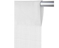 Arsvita Fadenvorhang mit Stangendurchzug, individuell kürzbare Gardine, moderner und eleganter Dekorationsartikel in vielen Farben und Ausführungen (B90xL250 cm/weiß - schneeweiß)