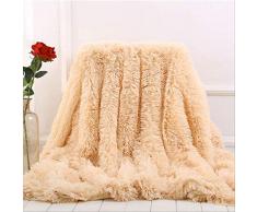YMKXXB Decke Weiche Felldecke Auf Der Couch Lange, Zottelige, Flauschige Felldecke Mit Faux-Bett Und Sofadecken Warme, Kuschelige Decke Mit 160 X 200 cm, Milchrosa