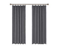 UMI. Essentials 2 Stück Verdunkelungsgardinen Blickdicht Kräuselband Gardine 240x140 cm Hellgrau