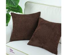 Kissenbezüge, cord-kissen CaliTime 2 Stück Kissen Werfen Kissen Abdeckungen Fälle Schutz Muscheln zum Couch Sofa Schlafzimmer Zuhause Weihnachten Dekor (45cm x 45cm)