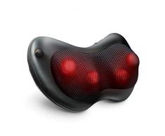 Naipo Massagekissen Shiatsu Massagegeräte für Nacken Schulter Rücken Massage mit Wärmefunktion und 3D-rotierenden Massageköpfen für Auto Büro Zuhause