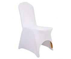 UKMASTER Stretch Stuhlbezug 50 Stück Stuhlhussen Stuhlüberzug für Hochzeit und Feiern Dekoration (Typ 1 - gebogen - Weiss - neu)